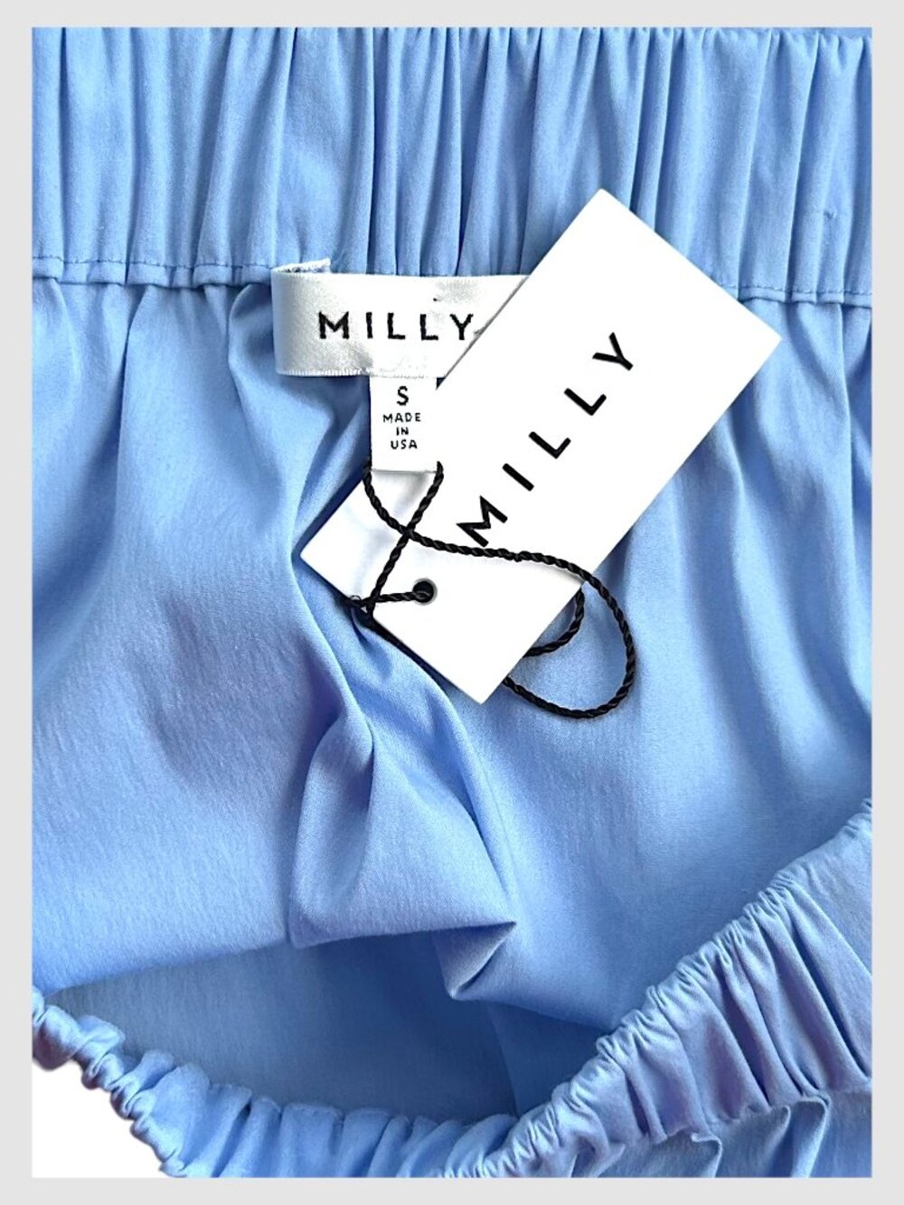 Milly Blouse Sky Blue Off Shoulder Puff Sleeve S - Picture 8 of 9